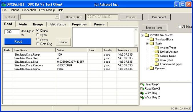 OPC DA3 Test Client