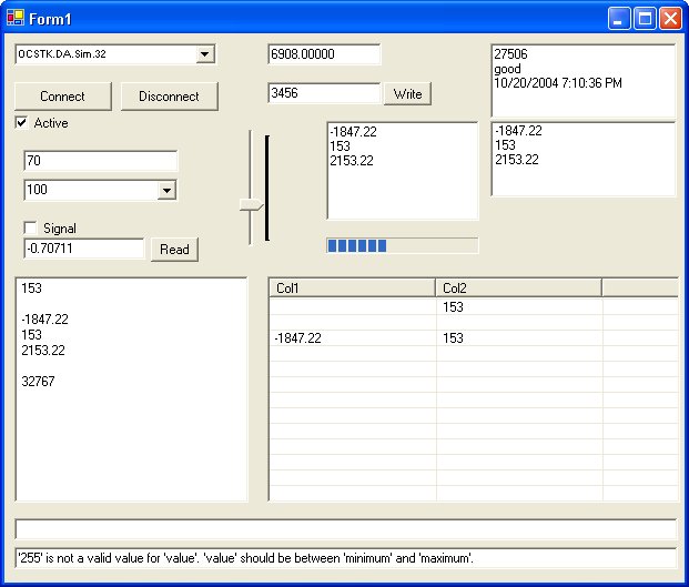 OPCDA.NET client component Display Subscriptions