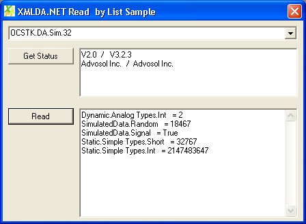XMLDA.NET Sample client application